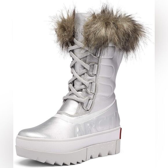 Sorel Joan of Arctic Next Boot Metallic Silver White NEW 10.5